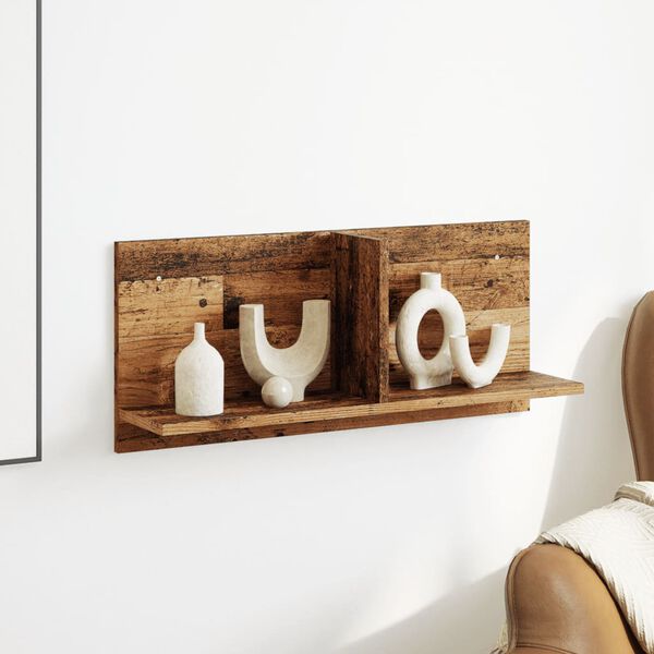 vidaXL sienas skapītis, 70x16,5x30 cm, veca koka, inženierijas koks