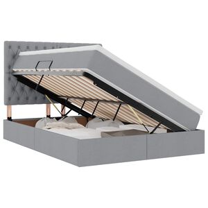 vidaXL Gulta ar uzglabā&scaron;anas vietu un LED Gai&scaron;i pelēks 140 x 200 cm