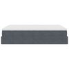 vidaXL Osmaņu gulta ar matraci, tum&scaron;i pelēks, 140x190cm, samts