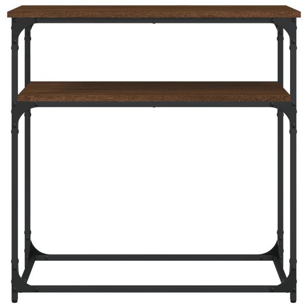 vidaXL konsoles galdiņš, brūna koka, 75x35,5x75 cm, inženierijas koks