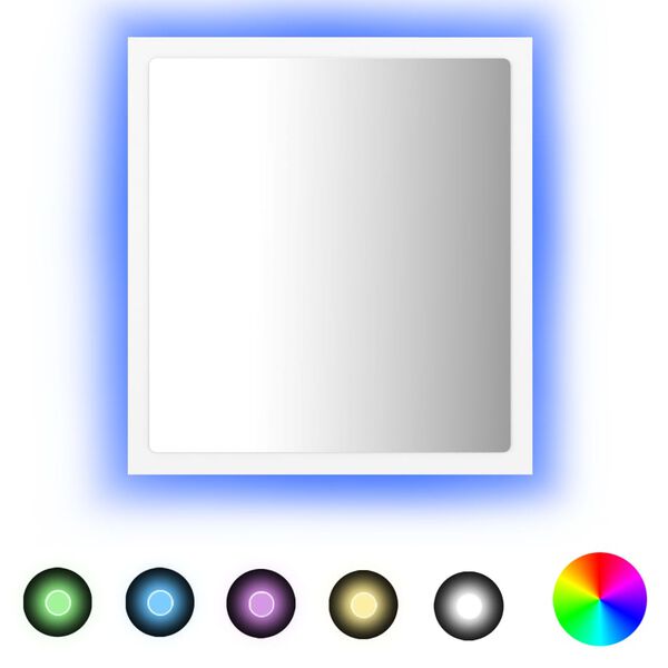 vidaXL vannasistabas spogulis, LED, balts, 40x8,5x37 cm, akrils