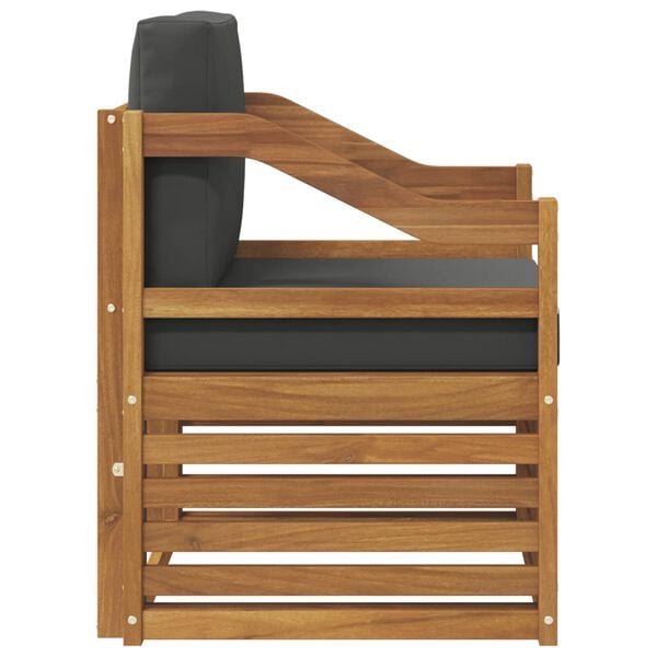 vidaXL Āra dīvānu komplekts Cieta akācijas koks un poliesters Dabiska