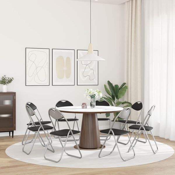 vidaXL Saliekamā krēsls 8 pcs Melns un pelēks 48 x 43,5 x 81 cm