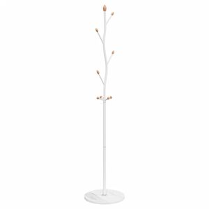 vidaXL mēteļu pakaramais, balts, 177 cm, pulverkrāsota dzelzs