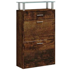 vidaXL apavu plaukts, ozolkoka krāsa, 63x24x104 cm, inženierijas koks