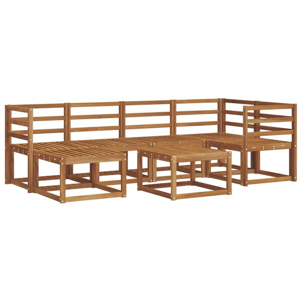 vidaXL Āra dīvānu komplekts 7 pcs Dabiska Cietā akācijas koks