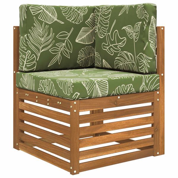 vidaXL Āra dīvāna spilvens 3 pcs Lapu dizains Poliesters