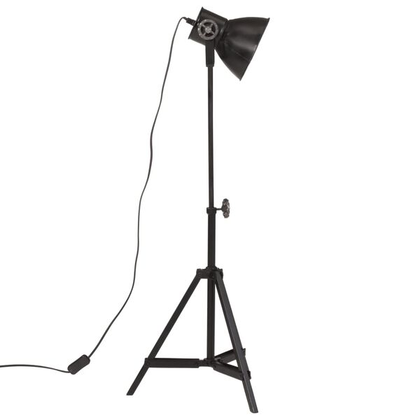 vidaXL grīdas lampa, 25 W, melna, 35x35x65/95 cm, E27