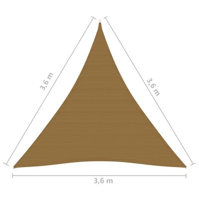 vidaXL saulessargs, 160 g/m², pelēkbrūns, 3,6x3,6x3,6 m, HDPE
