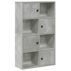 vidaXL grāmatuplaukts, betona pelēks, 60x24x101,5cm, inženierijas koks