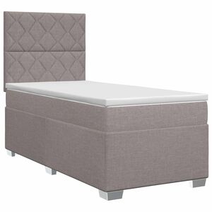 vidaXL Kontinentālā gulta ar matraci Pelēkbrūna 80 x 200 cm Audums