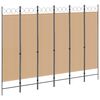 vidaXL 6-paneļu telpas dalītājs Bē&scaron;a 240 x 180 cm Audums