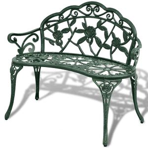 vidaXL dārza sols, 100 cm, liets alumīnijs, zaļ&scaron;