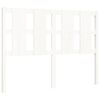 vidaXL gultas rāmis ar galvgali, balts, divvietīgs, masīvkoks