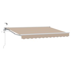 vidaXL Elektriska atvelkamā nojume Beige un balts 3,5 x 2 m
