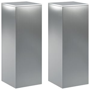 vidaXL Augu statīvs 2 pcs Sudraba 30 x 30 x 80 cm Nerūsējo&scaron;s tērauds