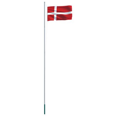 vidaXL Dānijas karogs un karoga masts, alumīnijs, 6,2 m