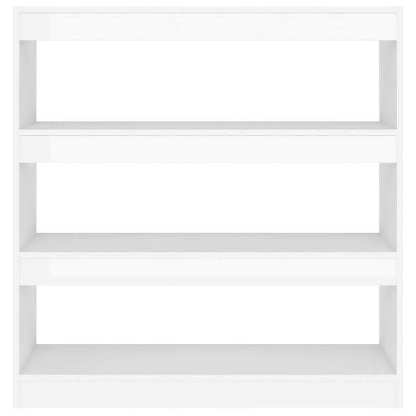 vidaXL grāmatu plaukts, aizslietnis, spīdīgi balts, 100x30x103 cm