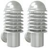 vidaXL āra sienas lampas, 2 gab., sudraba krāsa, nerūsējo&scaron;s tērauds