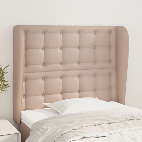 vidaXL galvgalis ar malām, 83x23x118/128 cm, kapučīno mākslīgā āda