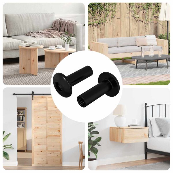 vidaXL Elkoņu uzgriežņi 2 pcs Melna M4 x 14,5 mm Dzelzs