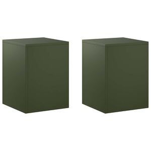 vidaXL Augu statīvs 2 pcs Olīvu zaļ&scaron; 30 x 30 x 40 cm Tērauds