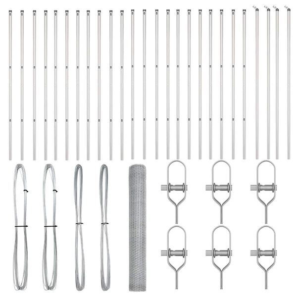 vidaXL Žoga āķis Sudraba 100 x 1 m (13 mm siets) Tērauds