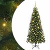 vidaXL Mākslīgā Ziemassvētku eglīte su 300 LED Zaļa 180 cm PE un PVC