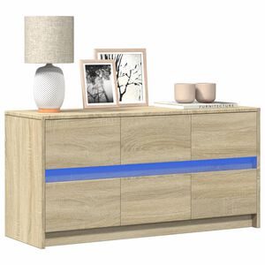 vidaXL TV skapītis ar LED, koka krāsa, 100x34x50 cm, inženierijas koks