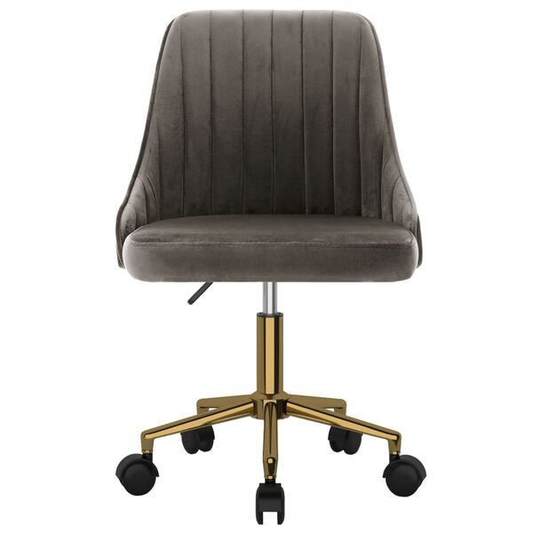 vidaXL grozāms virtuves krēsls, tum&scaron;i pelēks samts