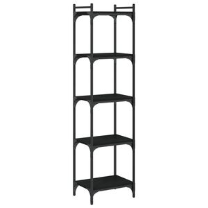 vidaXL grāmatu plaukts, 5 līmeņi, melns, 40x30x154 cm, koks