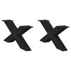 vidaXL kafijas galdiņa kājas, 2 gab., X-veida, melnas, 70x(30-31) cm, tērauds