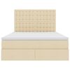 vidaXL Gulta ar uzglabā&scaron;anas vietu un matraci Krēms 140 x 200 cm