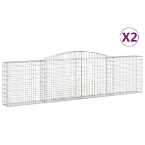 vidaXL arkveida gabiona grozi, 2 gb., 400x30x100/120cm, cinkota dzelzs