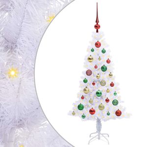 vidaXL Mākslīgā Ziemassvētku eglīte Balts 120 cm PVC un tērauds