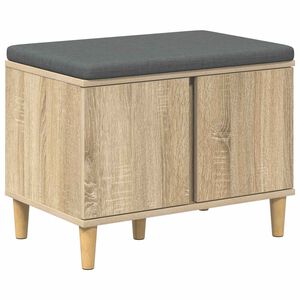 vidaXL Zāles sols ar spilvenu ar durvīm Sonoma ozols 60 x 38 x 46 cm