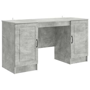 vidaXL Galds Betona pelēks 142,5 x 50 x 75 cm Inženierijas koks