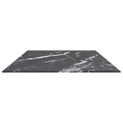 vidaXL galda virsma, melna, 120x65 cm, 8 mm, stikls ar marmora dizainu