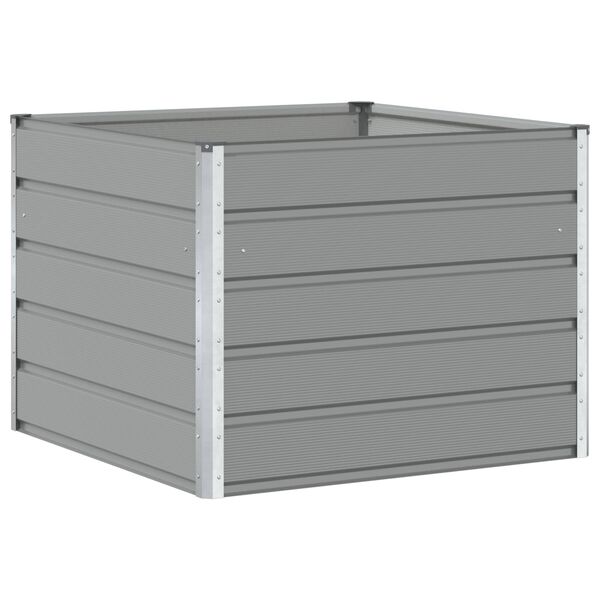 vidaXL Puķu kaste Gai&scaron;i pelēks 100 x 100 x 75 cm Tērauds