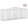 vidaXL arkveida gabiona grozi, 15gb., 300x50x100/120cm, cinkota dzelzs