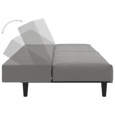 vidaXL 2-vietīga dīvāngulta, gaiši pelēks samts