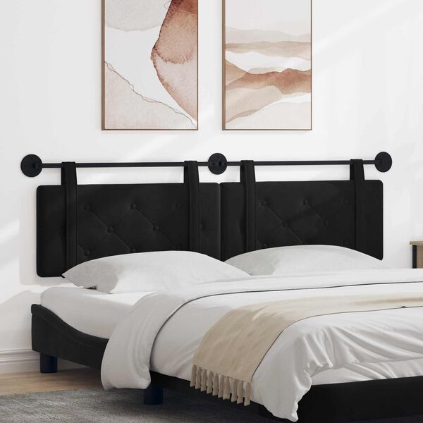 vidaXL Karājo&scaron;s galvgalis Melns 190 x 55 x 5 cm Samts