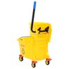 vidaXL grīdas lupatas spainis ar izspiedēju un riteņiem, dzeltens, 36L