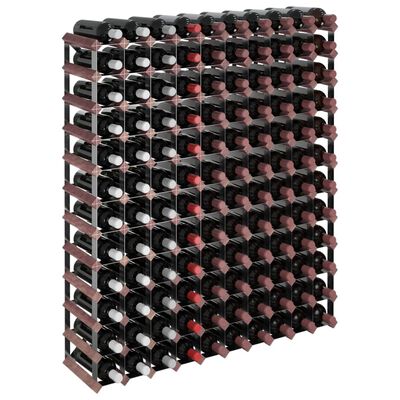 vidaXL vīna pudeļu plaukts 120 pudelēm, brūns priedes masīvkoks