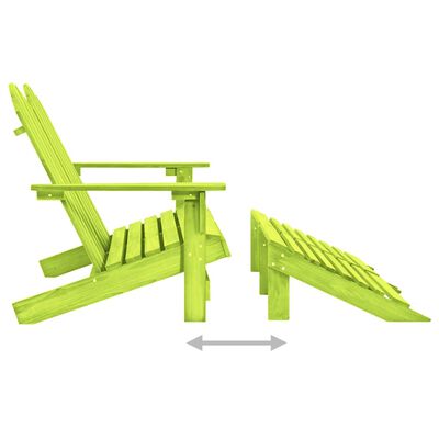 vidaXL divvietīgs dārza krēsls ar kāju balstiem, egles koks, zaļš