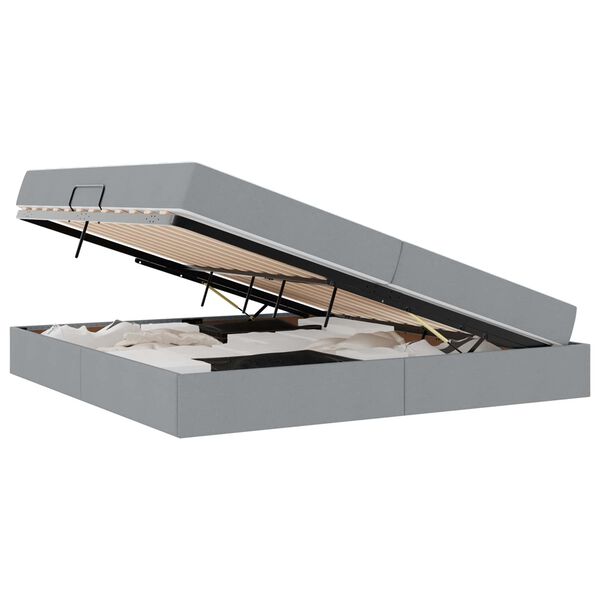 vidaXL Gulta ar uzglabā&scaron;anas vietu un matraci ar matraci Gai&scaron;i pelēks