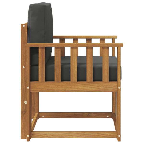 vidaXL Āra dīvāns Cieta akācijas koks un poliesters Dabiska