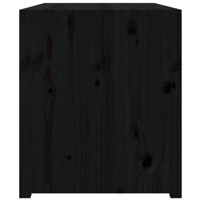 vidaXL āra virtuves skapītis, melns, 106x55x64 cm, priedes masīvkoks