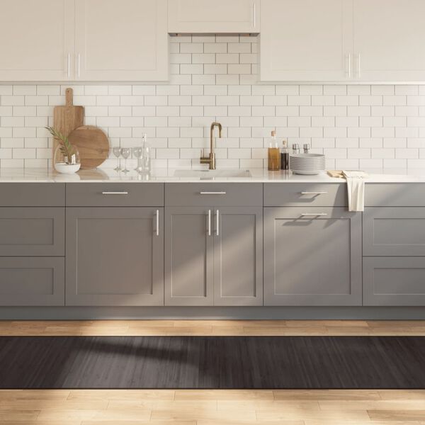 vidaXL paklājs, taisnstūra forma, tum&scaron;i brūns, 70x500 cm, bambuss