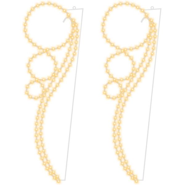 vidaXL lampiņu virtenes, 2 gab., bumbu forma, silti baltas